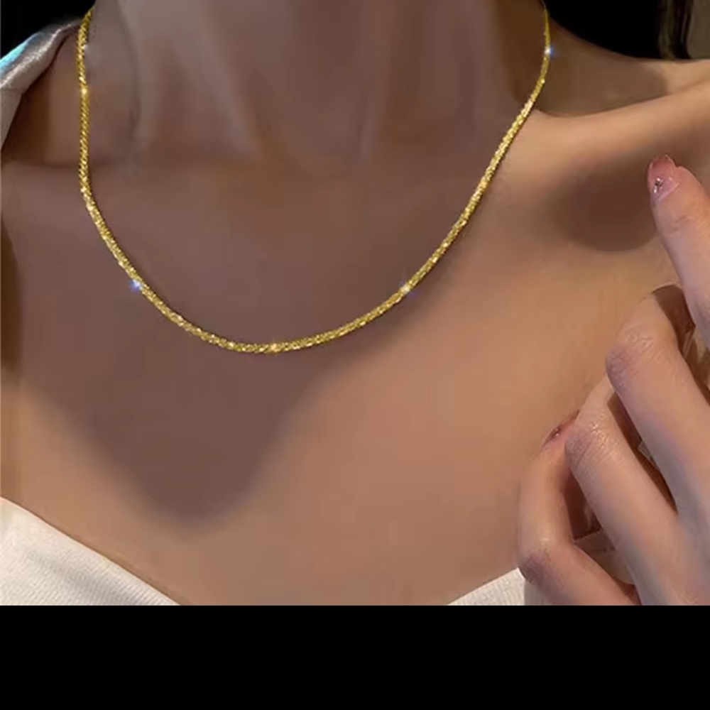 Stainless Steel Gold Necklace for Women 18 Inch Length
